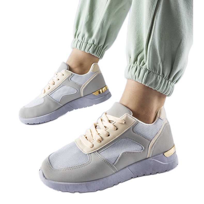 Sive tenisice izrađene od Gallo kombiniranih materijala siva