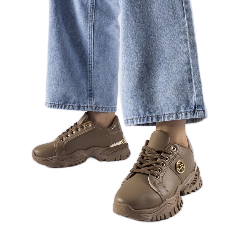 Smeđe tenisice s masivnim potplatom marke Arpaia smeđa