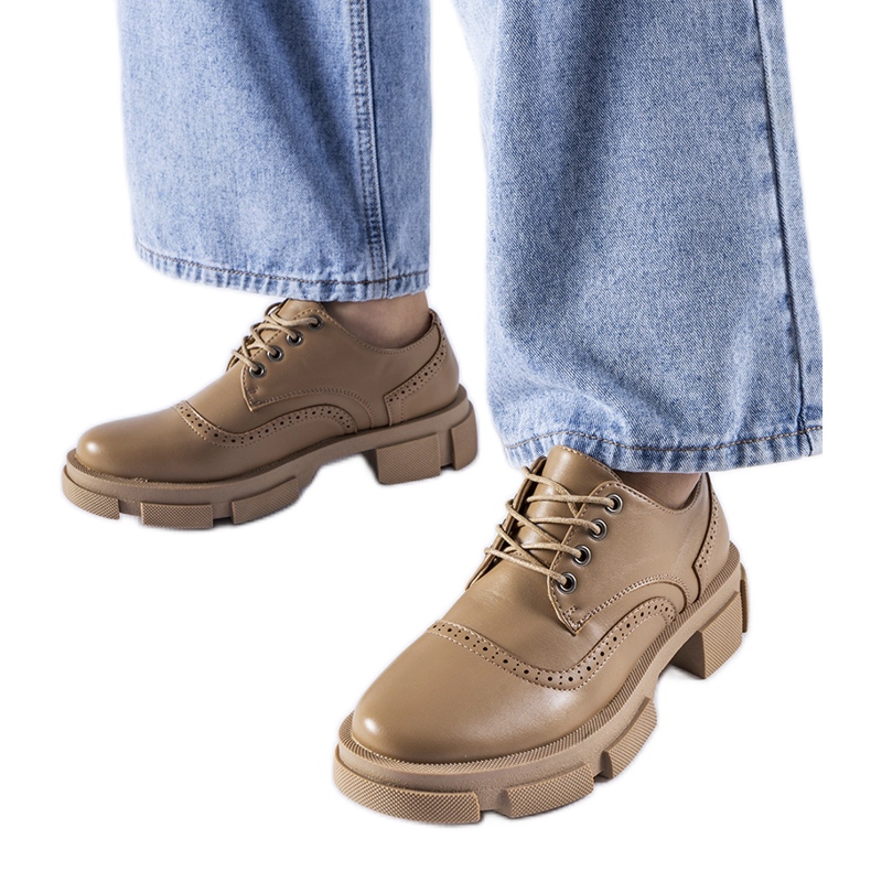 Piazzetta smeđe cipele na vezanje smeđa