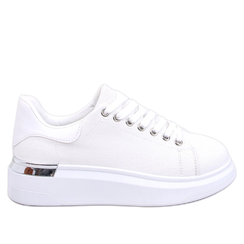 Hein Bež platnene wedge tenisice u ekru boji bijela