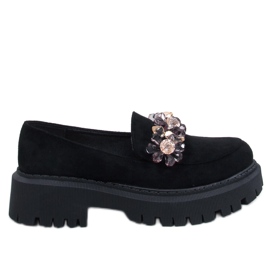 Heidi crne mokasine s kristalima crna