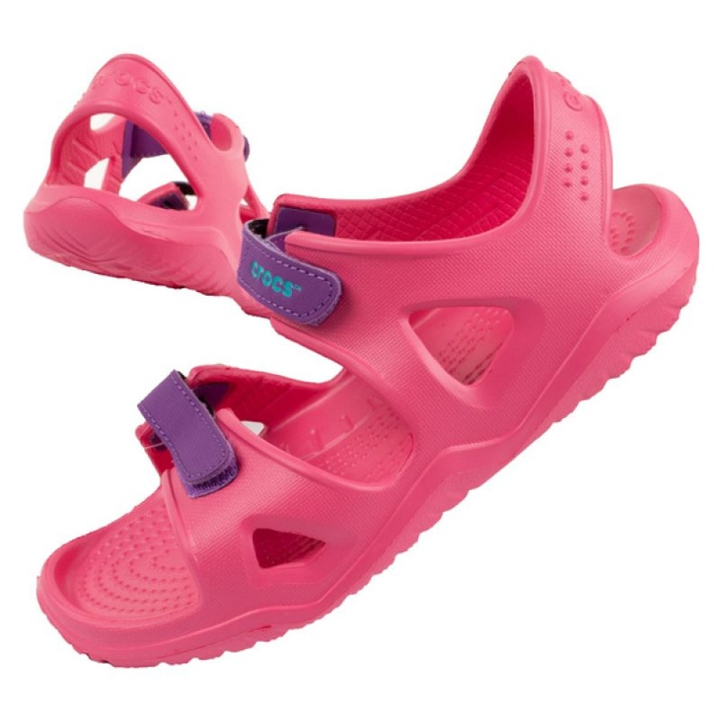 Crocs sandale Swiftwater Jr 204988-600 ružičasta