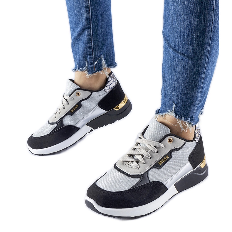 Crne i srebrne svjetlucave tenisice iz Roganzuola crno