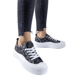 Crne tenisice ukrašene monogramom Cavi crno