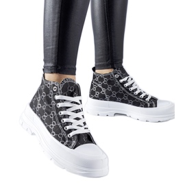 Crne tenisice ukrašene monogramom Terenzio crno