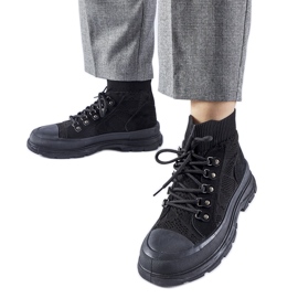 Crne visoke tenisice od tkanine Casalma crno