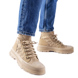 Bež visoke platnene tenisice marke Casalma