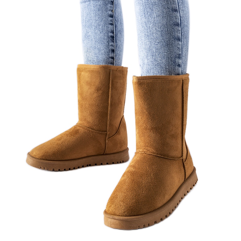 Smeđe izolirane klasične Ireneo čizme za snijeg smeđa