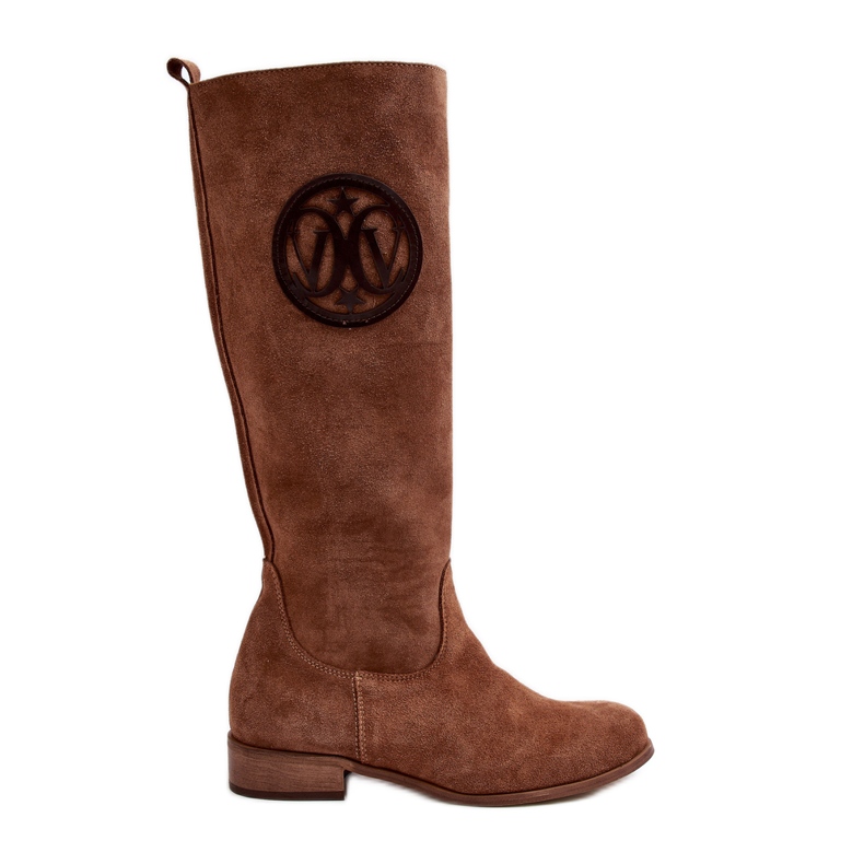 Zazoo 3367 Ženske čizme preko koljena od brušene kože, smeđe smeđa