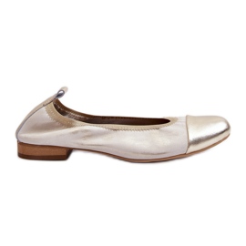 Zazoo 2890 gumene zlatne kožne balerinke zlatni