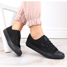 Ženske crne ažur tenisice Big Star LL274072 crna