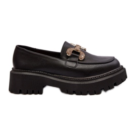 Ženske mokasine s crnim Gargi ukrasom crna