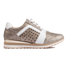 Daszyński zlatne ažur ženske tenisice zlatni