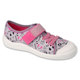 Befado dječje papuče na čičak 351Y024, sive aplikacije siva