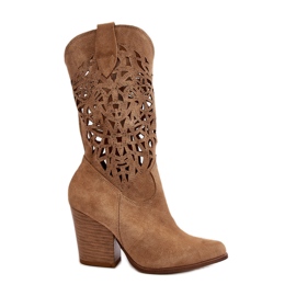 Zazoo 3414 Ženske otvorene gležnjače, antilop, bež