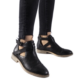 Crne Kooter gležnjače s visokim izrezom, ažurom crna