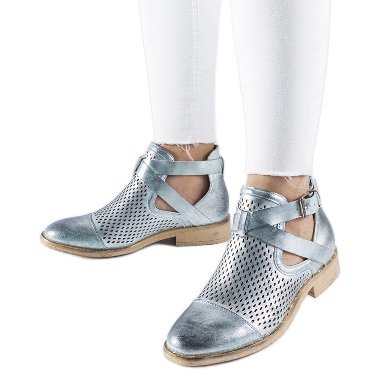 Kooter zelene ažurne gležnjače s visokim izrezom zelena