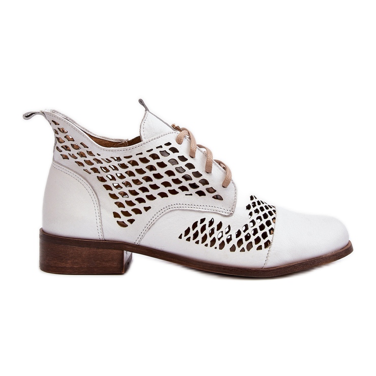 Zazoo 2704 Kožne otvorene čizme, bijele bijela