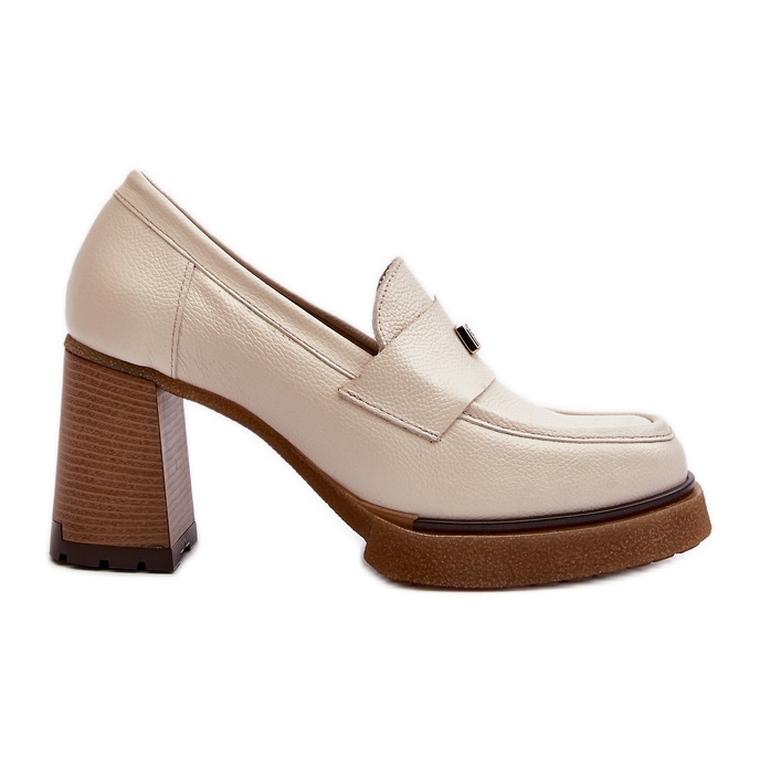 Zazoo 20169 Bež kožne cipele na visoku petu