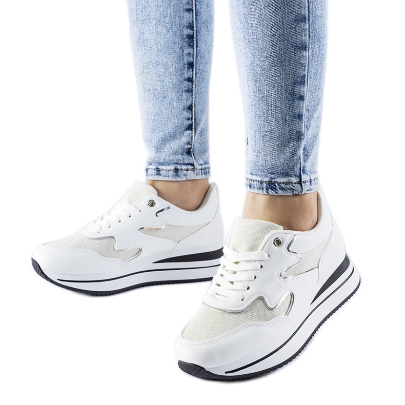 Bijele Inès tenisice s platformom bijela