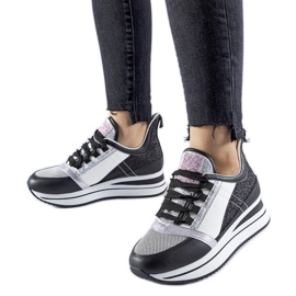 Crne svjetlucave tenisice na Marce platformu crna