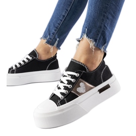 Crne i srebrne Lawton tenisice s platformom crna