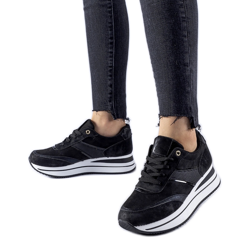 Black Nutter tenisice s platformom crno