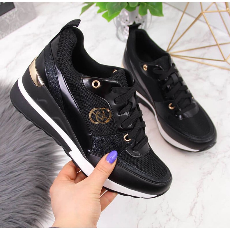 Cipele na klin eVento W EVE274A, crne crno