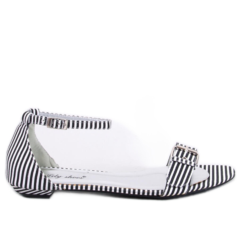 Ditty crne prugaste sandale - 2. kvaliteta bijela