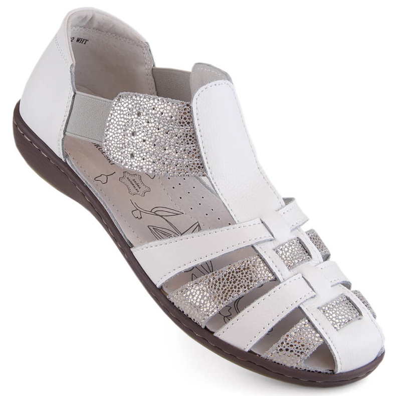 Ženske zatvorene kožne sandale, bež, T.Sokolski