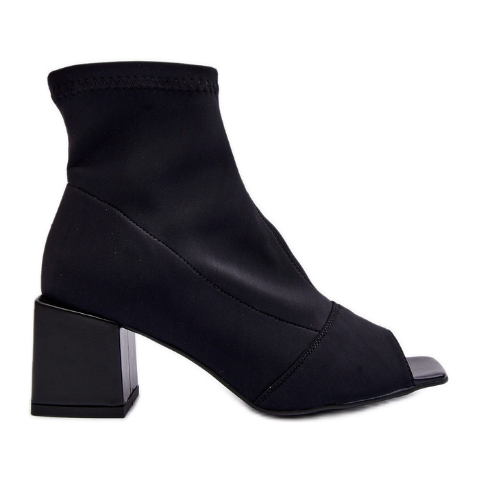 Zazoo 2876 Ženske čizme na visoku petu s otvorenim prstima, crne crno