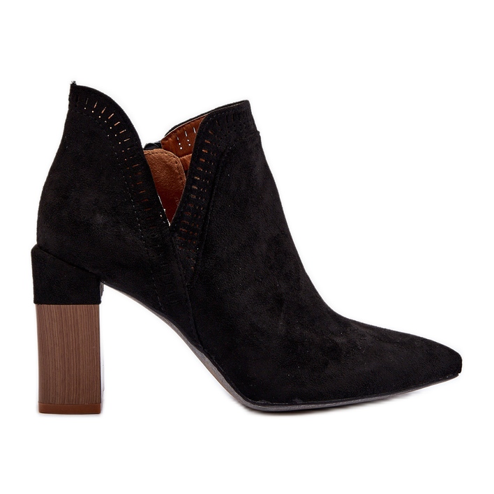 Crne Vailen gležnjače na visoku petu s otvorenim uzorkom crno