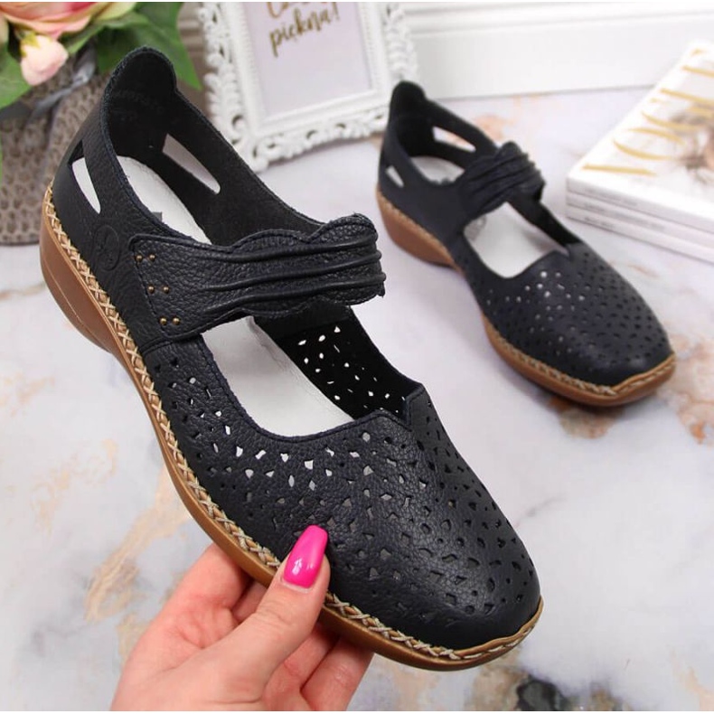 Rieker W RKR139 kožne cipele, tamnoplave