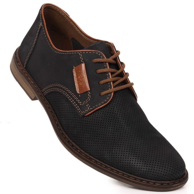 Udobne kožne cipele Rieker M RKR576 mornarsko plave