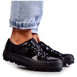 Moderne lakirane tenisice Big Star KK274044 crne crno