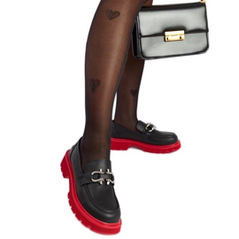 Crne kožne mokasine Goe LL2N4040 crno