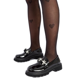 Crne lakirane mokasine Goe NN2N4200 crna