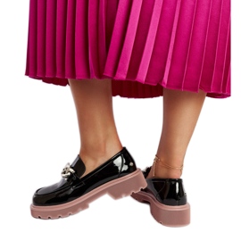 Crne kožne mokasine Goe LL2N4039 crna