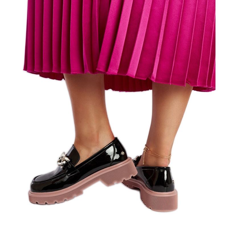 Crne kožne mokasine Goe LL2N4039 crno