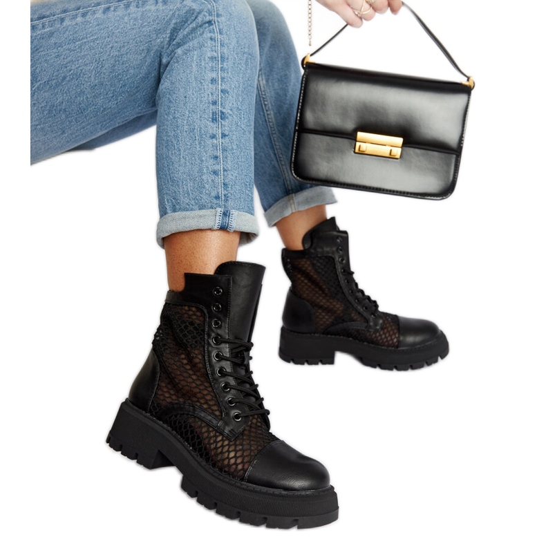 Crne prozirne Waldeck čizme crno