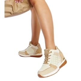 Bež kestenjaste tenisice na wedge