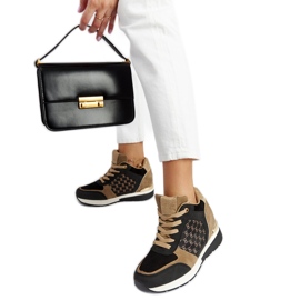 Crne tenisice na klin boje kestena crna