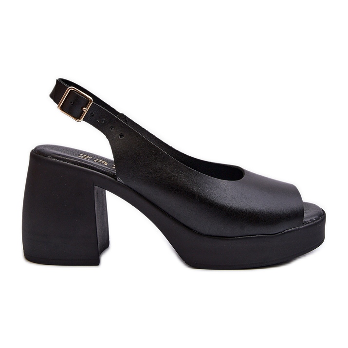 Zazoo 40376 Kožne sandale s visokim potpeticama, crne crno