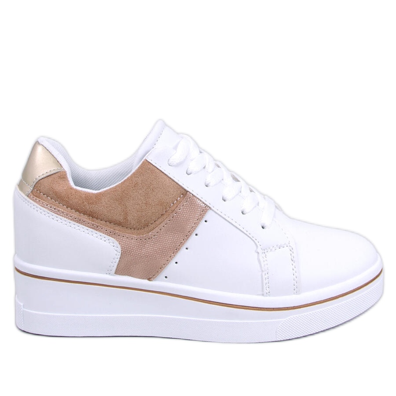 Tobey Bež tenisice na wedge bijela