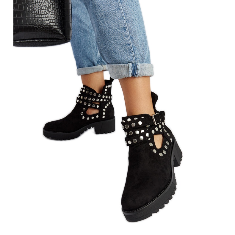 Crne ukrasne Thomas čizme na platformu crno