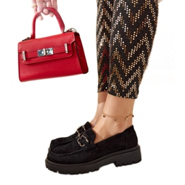 Crne natikače od brušene kože s Springs kopčom crna