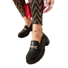 Crne Sherie mokasine na visoku petu crna