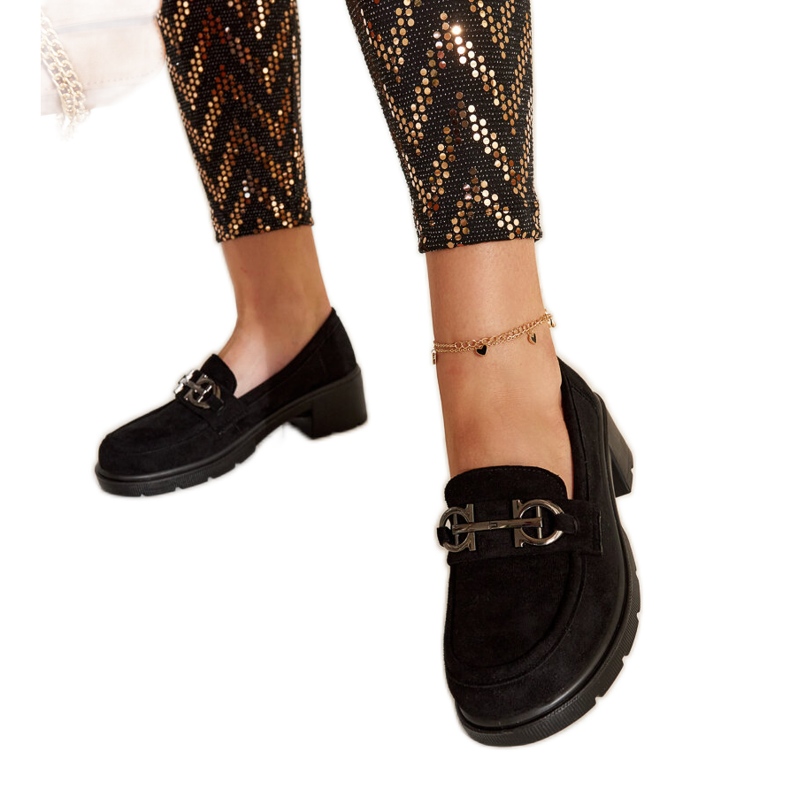 Crne Tytti mokasine od brušene kože crno