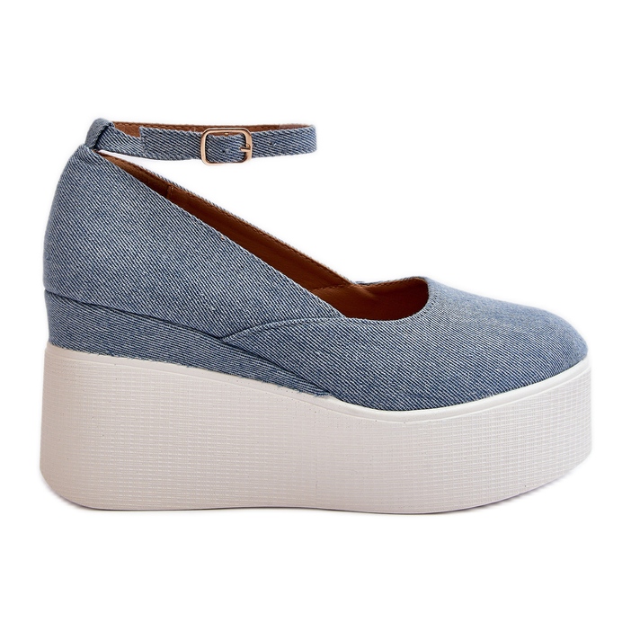 Ženske traper espadrile na Wedge Blue Malla plava