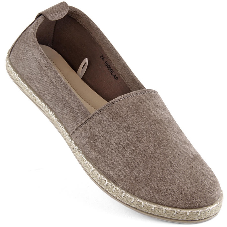 Ženske espadrile od brušene kože cappuccino Potocki W16009 bež